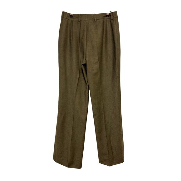 Vintage Bernard Zins Women's Dark Khaki Green Wool & Kashmir Trousers Size 8 - Picture 14 of 14
